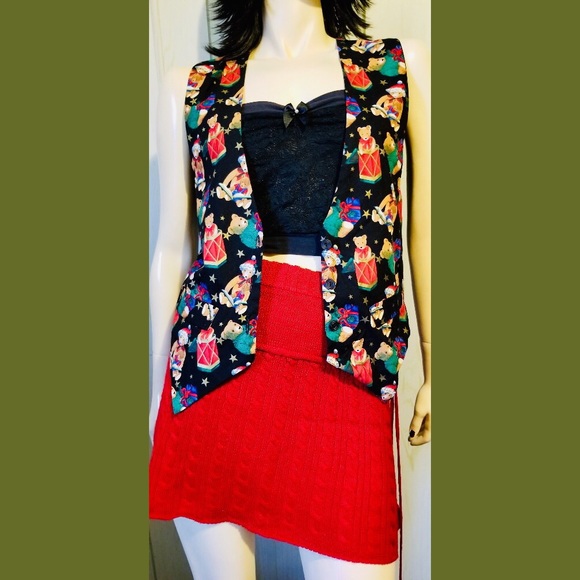 💚Vintage 90s Teddy Bears (cute not ugly) Christmas Vest❤️ - Picture 4 of 7